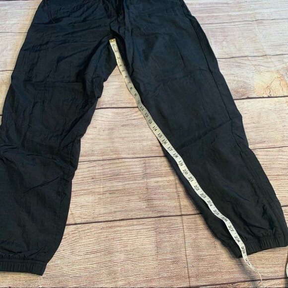 90s Vintage Reebok Black Swishy Pants Size Medium - Picture 11 of 14